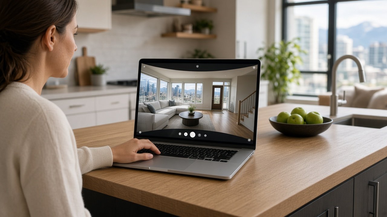 Calgary dining room prepared for iGuide real estate virtual tour capture