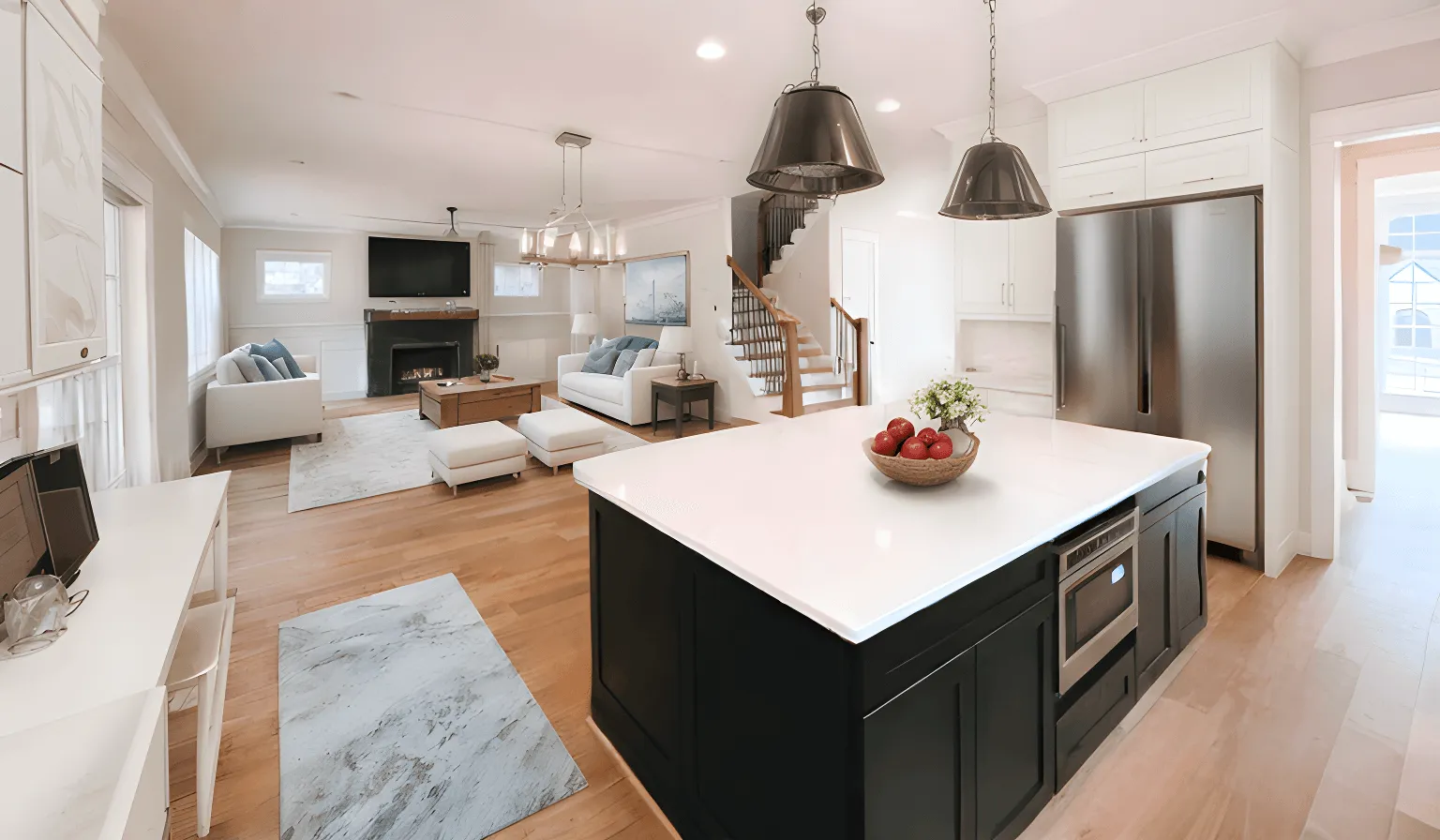 Virtually staged room after virtual staging